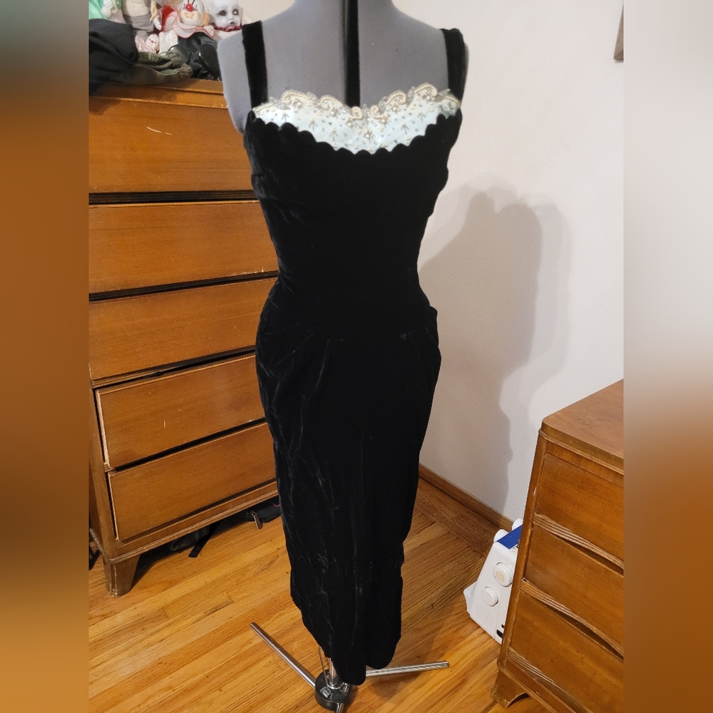 1940's 1950's Velvet Dress and Jacket Set